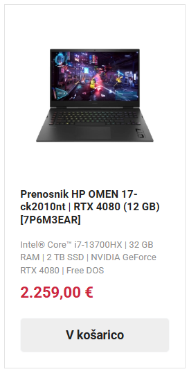 HP OMEN gaming prenosnik slika iz spletne strani podjetja SO d.o.o. namenjen za najzahtevnejše uporabnike.